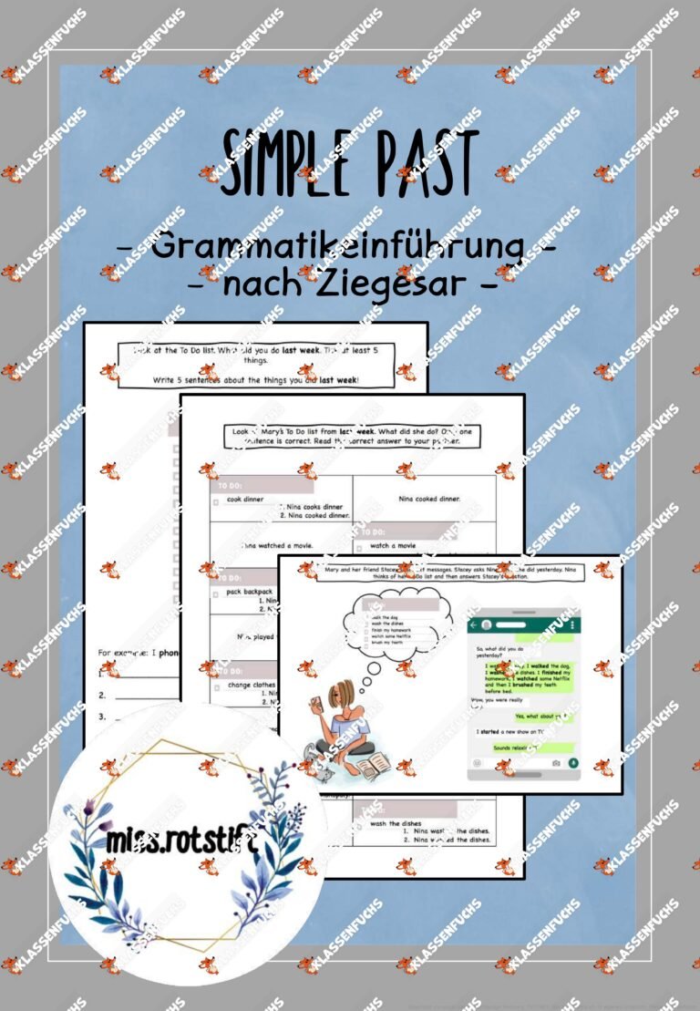 Simple Past – induktive Grammatikeinführung – Englischunterricht